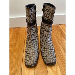 Coach Y2K Signature Jacquard Ankle Boots Italy Made 6.5B